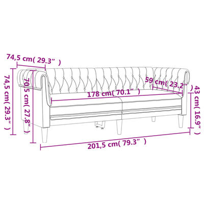 vidaXL Set di Divani 3 pz Tortora in Tessuto