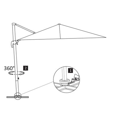 vidaXL Ombrellone a Sbalzo Palo in Alluminio 400x300 cm Tortora