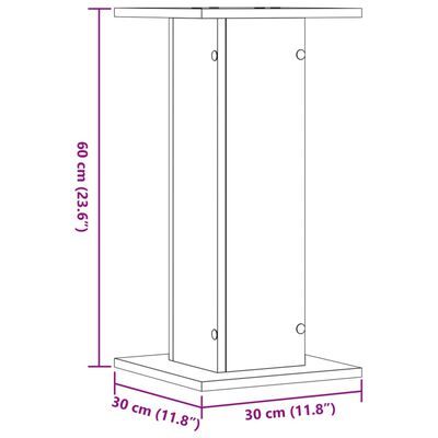 vidaXL Supporti per Piante 2 pz Grigio Sonoma 30x30x60cm in Truciolato