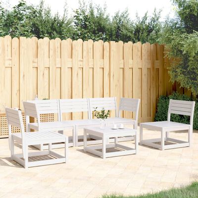 vidaXL Set Salotto da Giardino 5 pz Bianco in Legno Massello di Pino