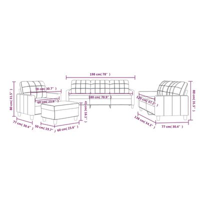 vidaXL Set di Divani 4 pz con Cuscini Nero in Similpelle