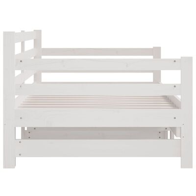 vidaXL Dormeuse Estraibile Bianca 2x(90x190) cm Legno Massello di Pino