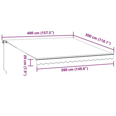 vidaXL Tenda da Sole Retrattile Automatica 400x300 cm Marrone