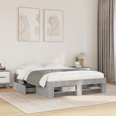 vidaXL Giroletto Grigio Cemento 140x190 cm in Legno Multistrato