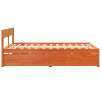 vidaXL Letto senza Materasso Marrone Cera 160x200 cm in Legno di Pino