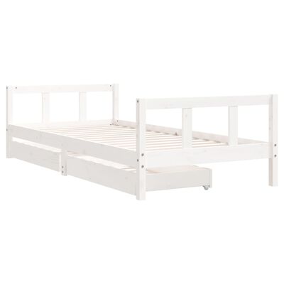 vidaXL Giroletto Bambini con Cassetti Bianco 90x200cm Massello di Pino