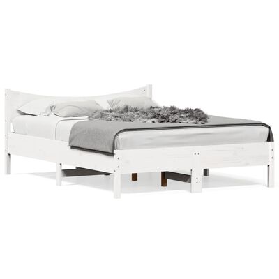 vidaXL Letto senza Materasso Bianco 135x190 cm Legno Massello di Pino