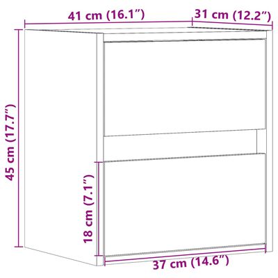 vidaXL Mobile TV a Parete con Luci LED Grigio Sonoma 41x31x45 cm