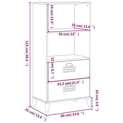 vidaXL Libreria VIKEN Nera 60x35x123 cm in Legno Multistrato