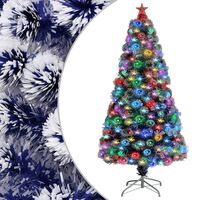 vidaXL Albero Natale Preilluminato Bianco e Blu 120 cm in Fibra Ottica