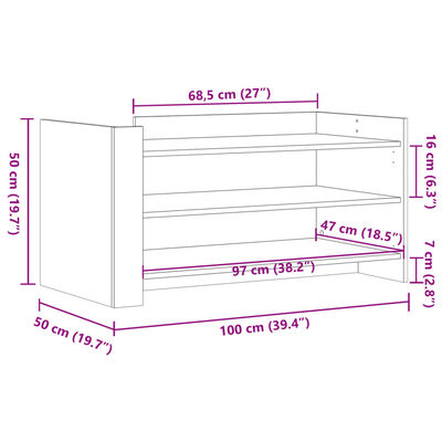 vidaXL Tavolino Salotto Grigio Cemento 100x50x50 cm Legno Multistrato