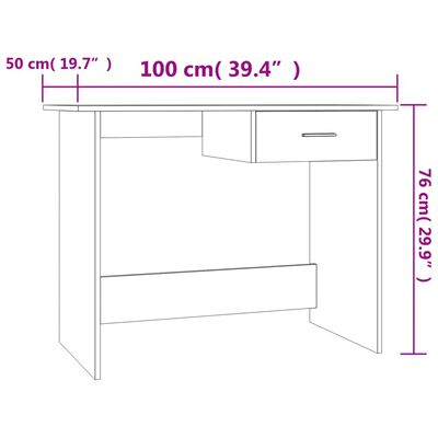 vidaXL Scrivania Rovere Marrone 100x50x76 cm in Legno Multistrato