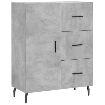 vidaXL Credenza Grigio Cemento 69,5x34x180 cm in Legno Multistrato