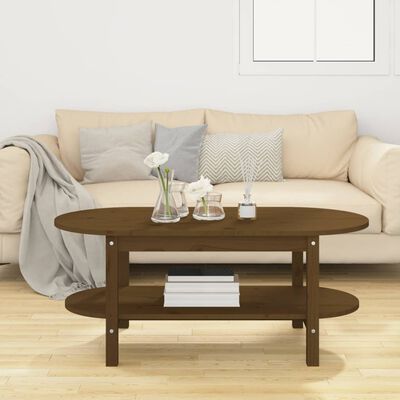 vidaXL Tavolino da Salotto Ambra 110x55x45 cm Legno Massello di Pino