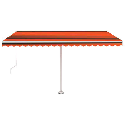 vidaXL Tenda da Sole Autoportante Manuale 450x350cm Arancione Marrone