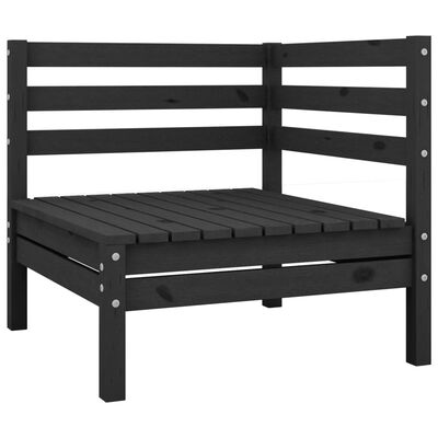 vidaXL Set Salotto da Giardino 12 pz Nero in Legno Massello di Pino