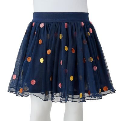 Gonna da Bambina in Tulle a Pois Blu Marino 92