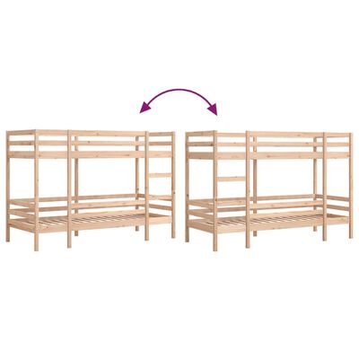 vidaXL Letto a Castello senza Materasso 90x190 cm Legno di Pino