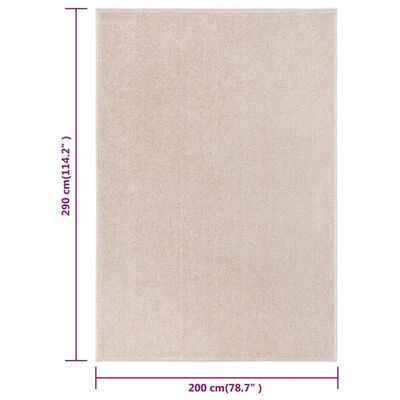 vidaXL Tappeto a Pelo Corto 200x290 cm Beige Scuro