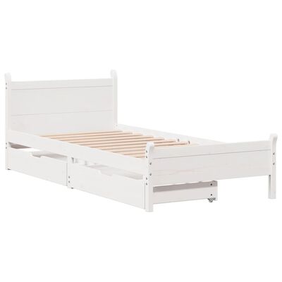 vidaXL Letto senza Materasso Bianco 90x200 cm Legno Massello di Pino