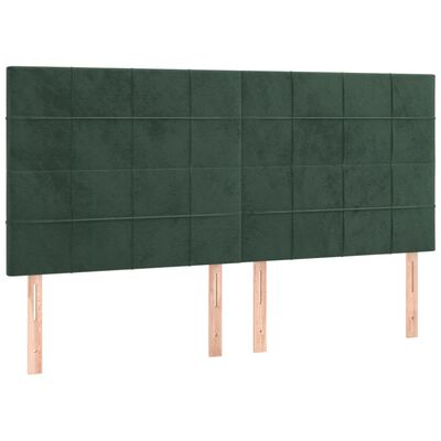 vidaXL Testiere 4 pz Verde Scuro 100x5x78/88 cm in Velluto