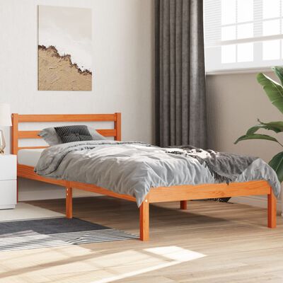 vidaXL Letto senza Materasso Marrone Cera 100x200 cm in Legno di Pino