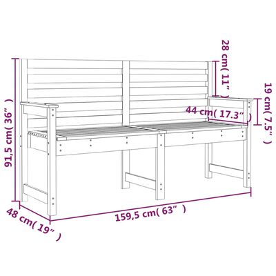 Homgoday Panca da Giardino Bianca 109x44x45 cm Legno Massello di Pino,  Panchina da Giardino da Esterno, Panca Panchina da Balcone Resistente per  Balcone Terrazza & Giardino : : Casa e cucina