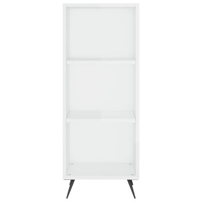 vidaXL Credenza 34,5x34x180 cm in Legno Multistrato Bianco Lucido