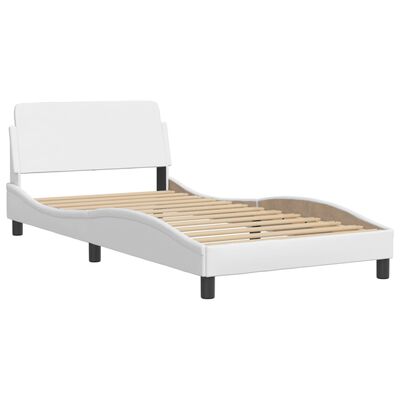 vidaXL Letto con Materasso Bianco 100x200 cm in Similpelle