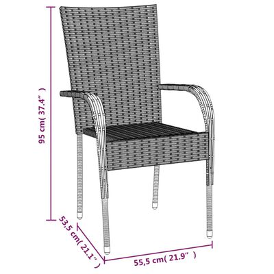 vidaXL Set da Pranzo da Giardino 5 pz Marrone in Polyrattan