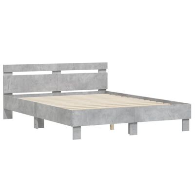 vidaXL Giroletto Testiera Grigio Cemento 140x190 cm Legno Multistrato