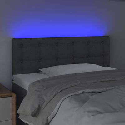 vidaXL Testiera a LED Grigio Scuro 90x5x78/88 cm in Tessuto