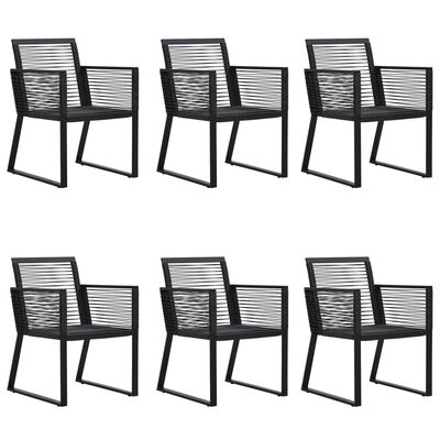 vidaXL Set da Pranzo da Giardino 7 pz Nero in Rattan PVC