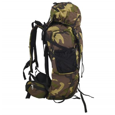 vidaXL Zaino da Trekking Verde Mimetico 60 L in Tessuto Oxford