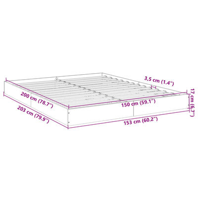 vidaXL Giroletto Nero 150x200 cm in Legno Multistrato