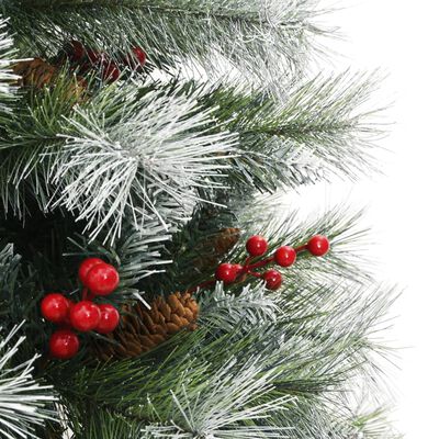 vidaXL Albero Natale Artificiale Incernierato con Pigne e Bacche 120cm