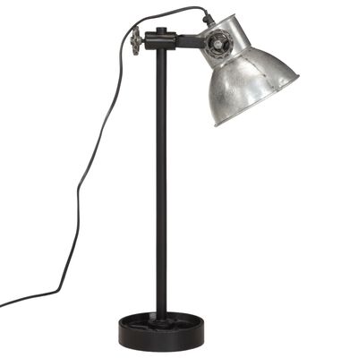 vidaXL Lampada da Scrivania 25 W Argento Vintage 15x15x55 cm E27