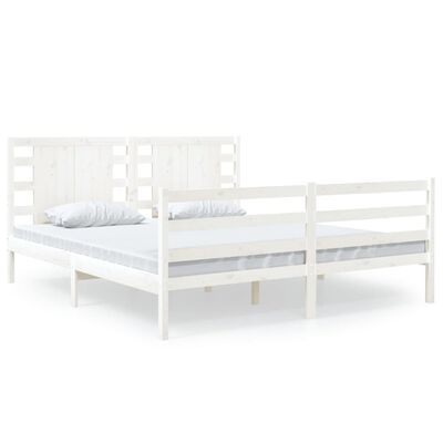 vidaXL Giroletto Bianco in Legno Massello di Pino 140x190 cm