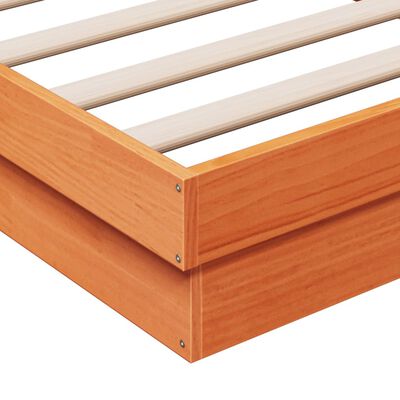 vidaXL Giroletto LED Marrone Cera 200x200 cm in Legno Massello di Pino