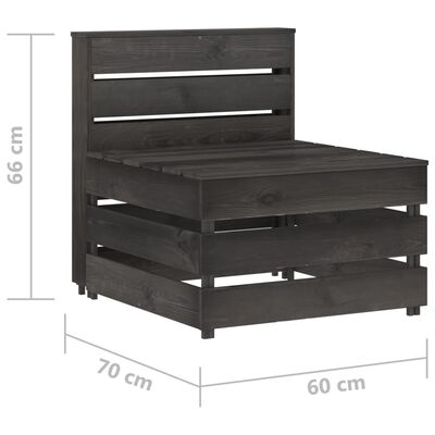 vidaXL Set Salotto da Giardino 3 pz in Legno di Pino Impregnato Grigio