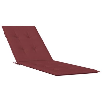 vidaXL Cuscino per Sdraio Rosso Vino Mélange (75+105)x50x3 Tessuto