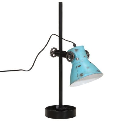 vidaXL Lampada da Scrivania 25 W Blu Anticato 15x15x55 cm E27