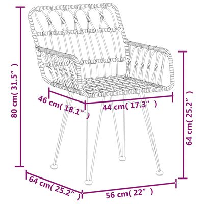 vidaXL Set da Pranzo da Giardino 7 pz Nero in Polyrattan