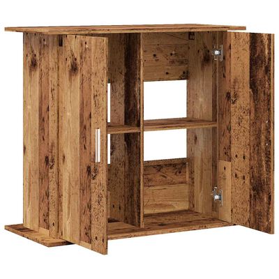 vidaXL Supporto Acquario 81x36x73 cm in Legno Multistrato Legno Antico