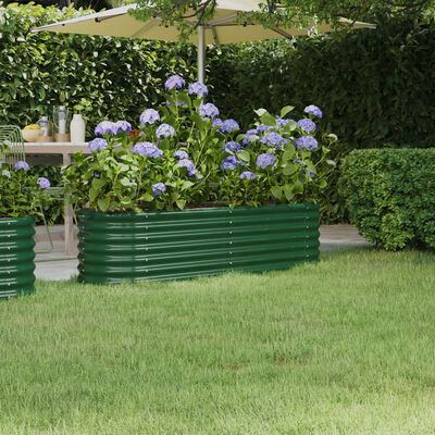 vidaXL Letto Giardino Acciaio Verniciato a Polvere 152x40x36 cm Verde