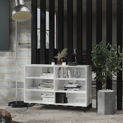 vidaXL Credenza Bianco Lucido 103,5x35x70 cm in Legno Multistrato