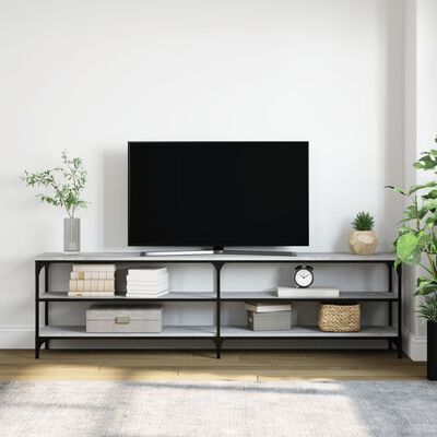 vidaXL Mobile TV Grigio Sonoma 180x30x50cm Legno Multistrato e Metallo