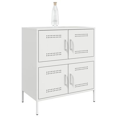 vidaXL Credenza Bianca 68x39x79 cm in Acciaio