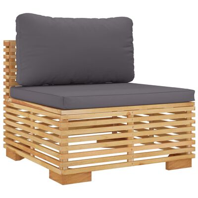 vidaXL Set Divani da Giardino 3 pz con Cuscini Legno Massello di Teak