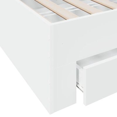 vidaXL Giroletto con Cassetti Bianco 120x190 cm in Legno Multistrato